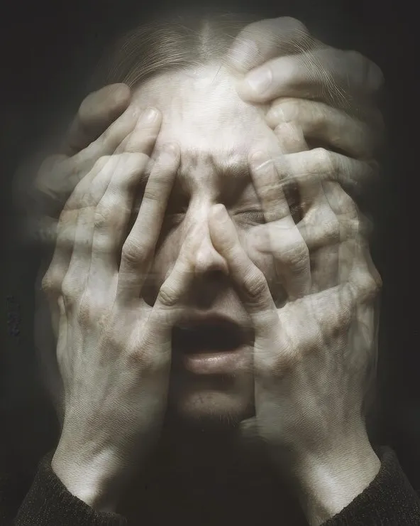 Persona evitando actividades por dolor visual